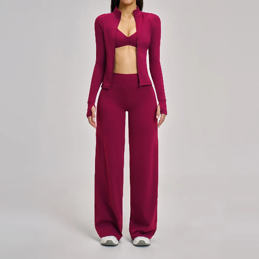 3Piece Yoga Suit Sports Set Gym Clothing Women'S Shockproof Sports Sets Athletic Wear Yoga Clothing Running Workout Clothes