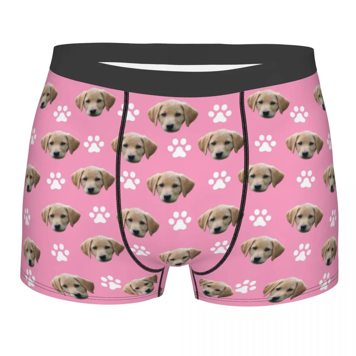 Novelty Boxer Custom Personalized Face Photo  Shorts Panties Men's Long Underwear Soft Underpants for Male