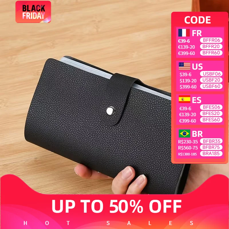 Dompet kartu kredit RFID pria dan wanita, dompet banyak Slot kartu kredit RFID Anti pencurian magnet untuk pria dan wanita