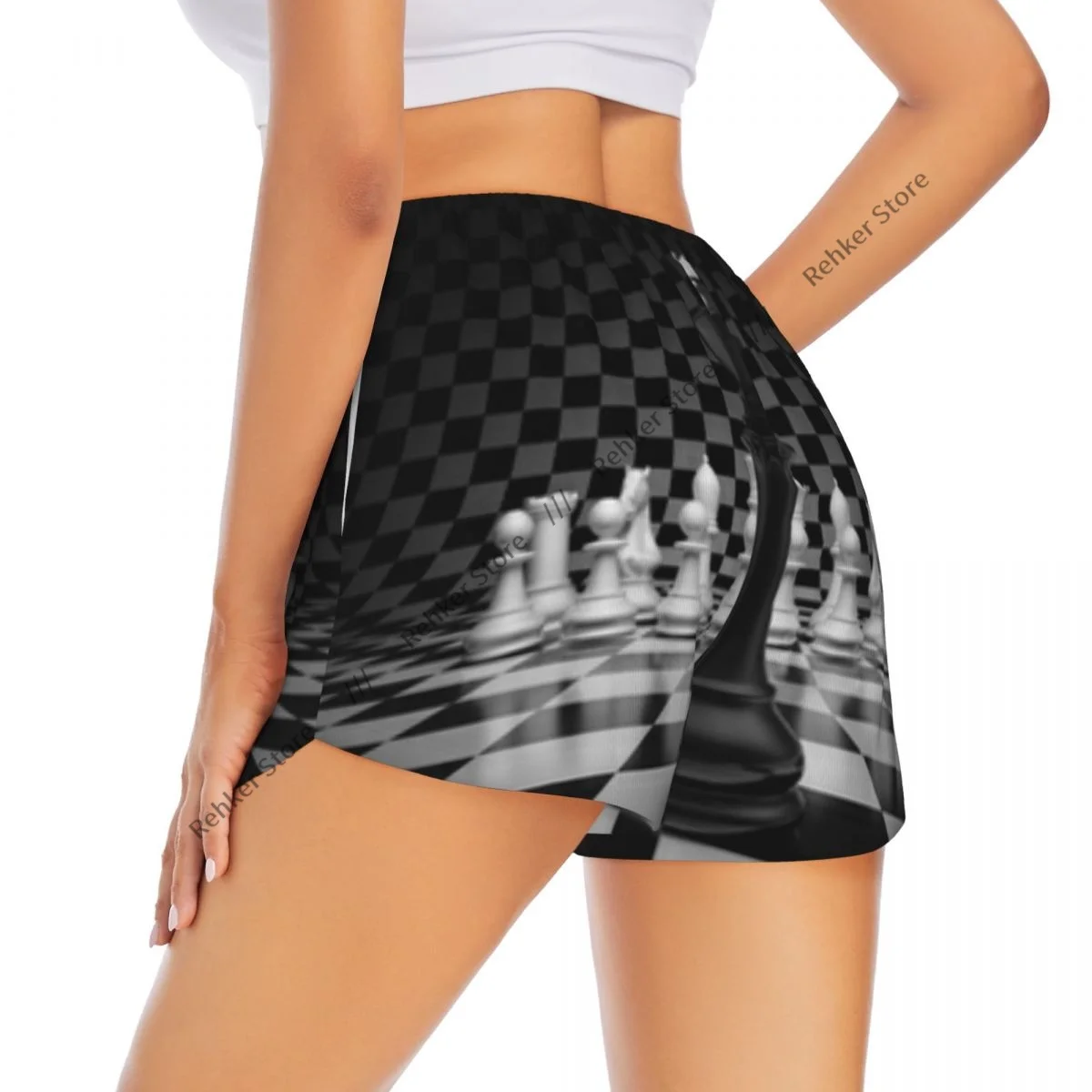 

Женские спортивные шорты King Of Leader At The Chess On Chessboard для бега, йоги, фитнеса, быстросохнущие тренировки по бадминтону с карманом