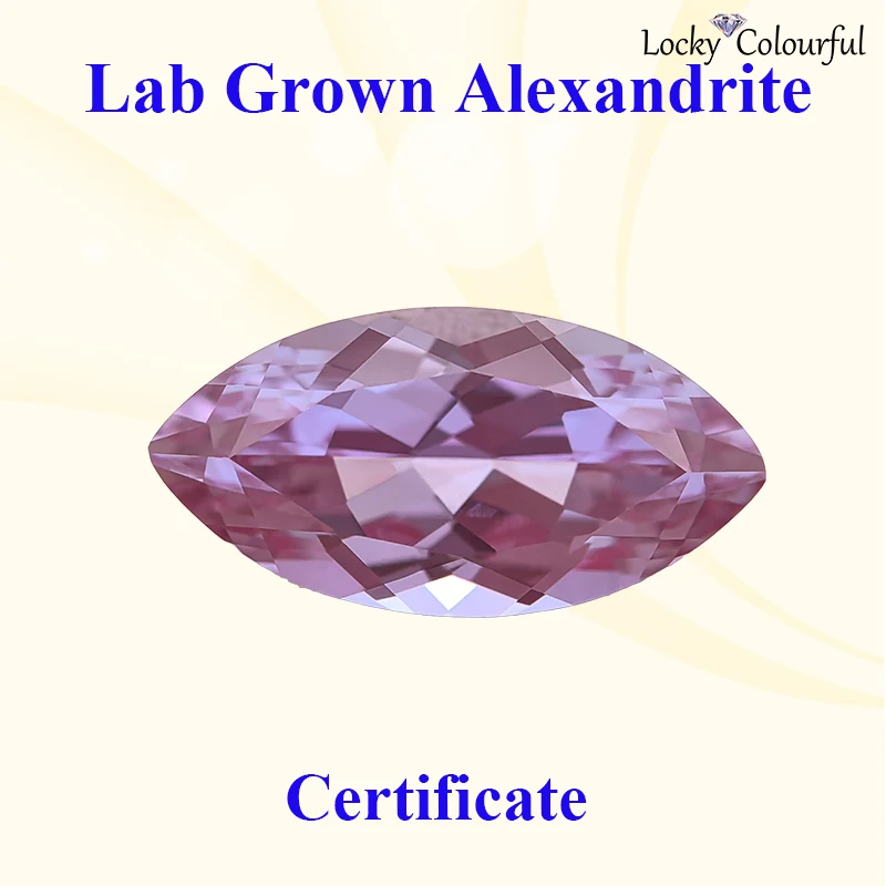 

Lab Grown Alexandrite Stone Purple Color Marquise Shape Charms Selectable AGL Certificate Beads for Diy Jewelry Making Materials