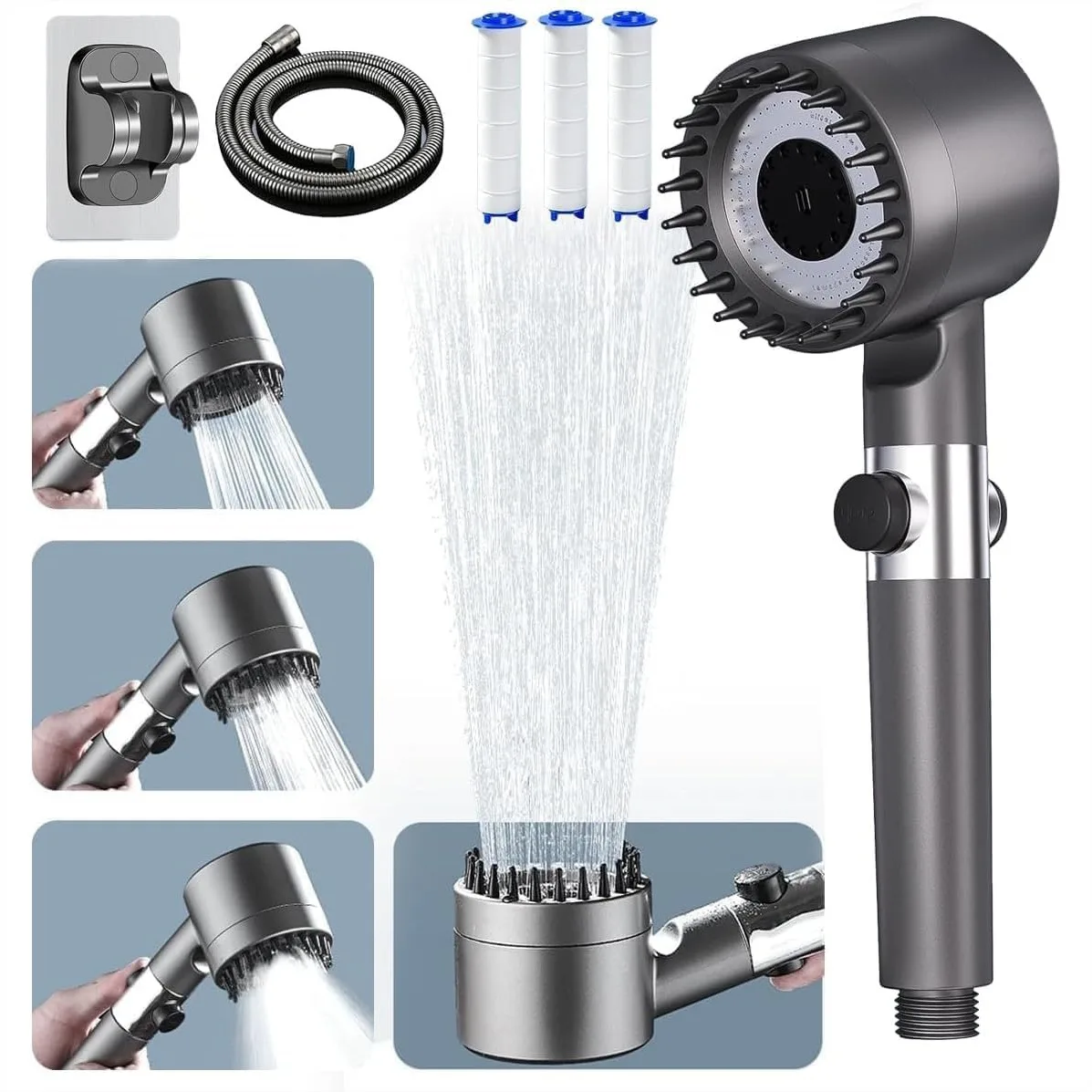 High Pressure Ion Shower Head with Handheld Massage