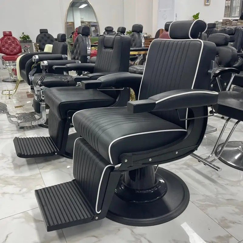 High-end men's retro oil head chair can be reclined hair salon barber shop special beauty cutting shaving chair