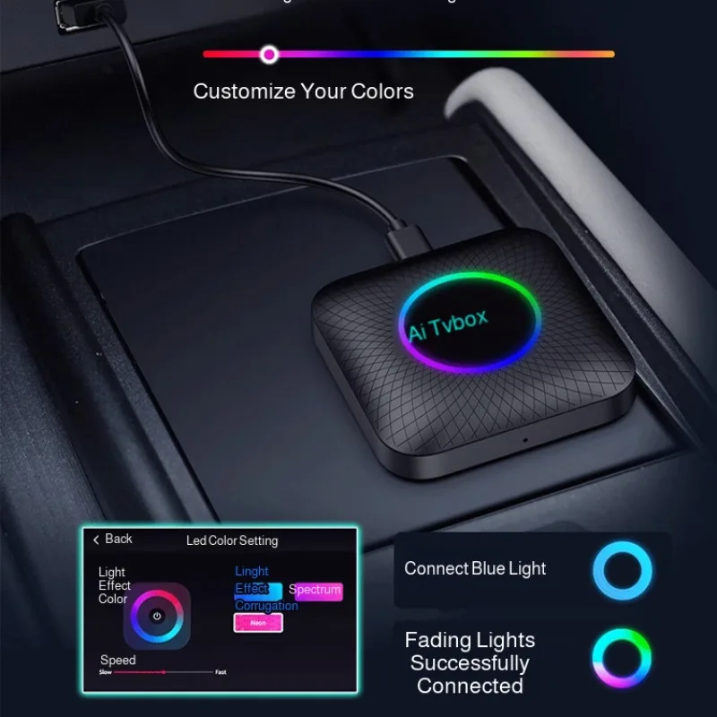 صندوق عرض لاسلكي للسيارة صندوق توصيل آلة السيارة محول صندوق السيارة المفتوح يتكيف مع نظام أندرويد لآلة السيارة