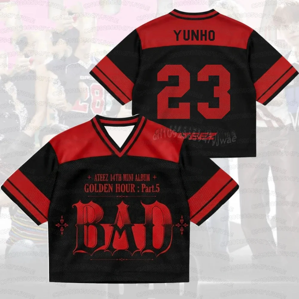 Sommer Damen Herren Bad ATEEZ Golden Hour Part 5 Sport Jersey Fan Edition Kurzarm Casual T-Shirt Tops – Detail 6