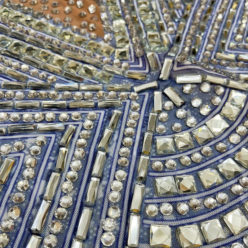 Robe de tempérament bleu clair en fausse viande, à la mode, pour chanteuse, vêtements de Performance atmosphérique haut de gamme, robe de réunion annuelle, 2025