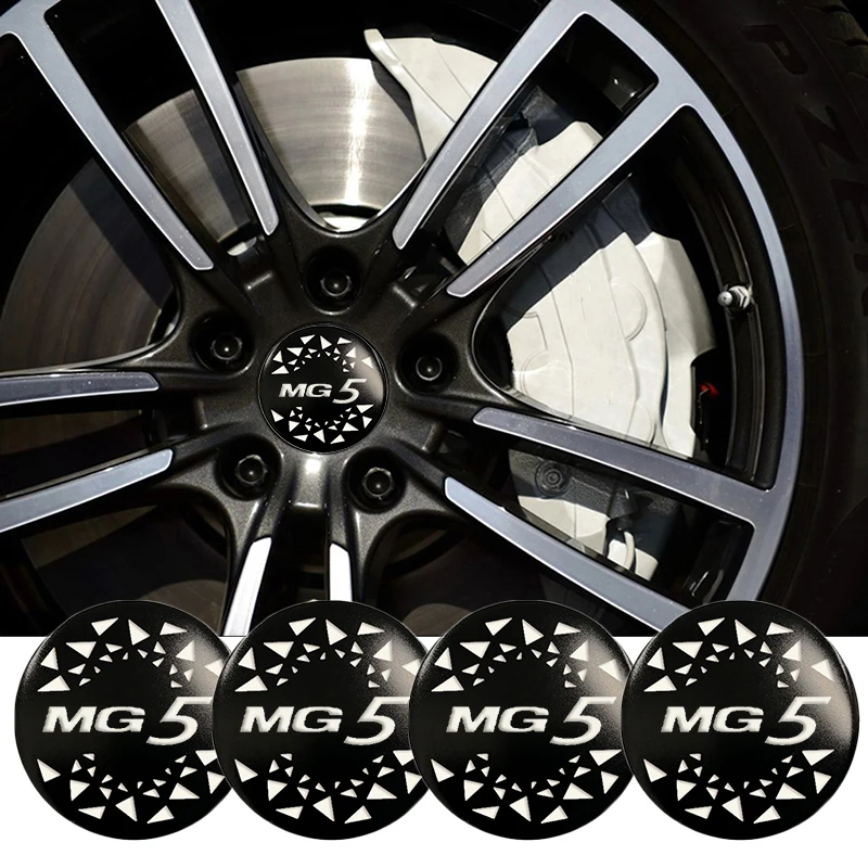 4pcs 56/60/65mm Alloy Car Styling Wheel Hub Center Stickers for MG MG5 Logo MG3 MG6 MG7 HS ZS GT HECTOR ONE Auto Decoration