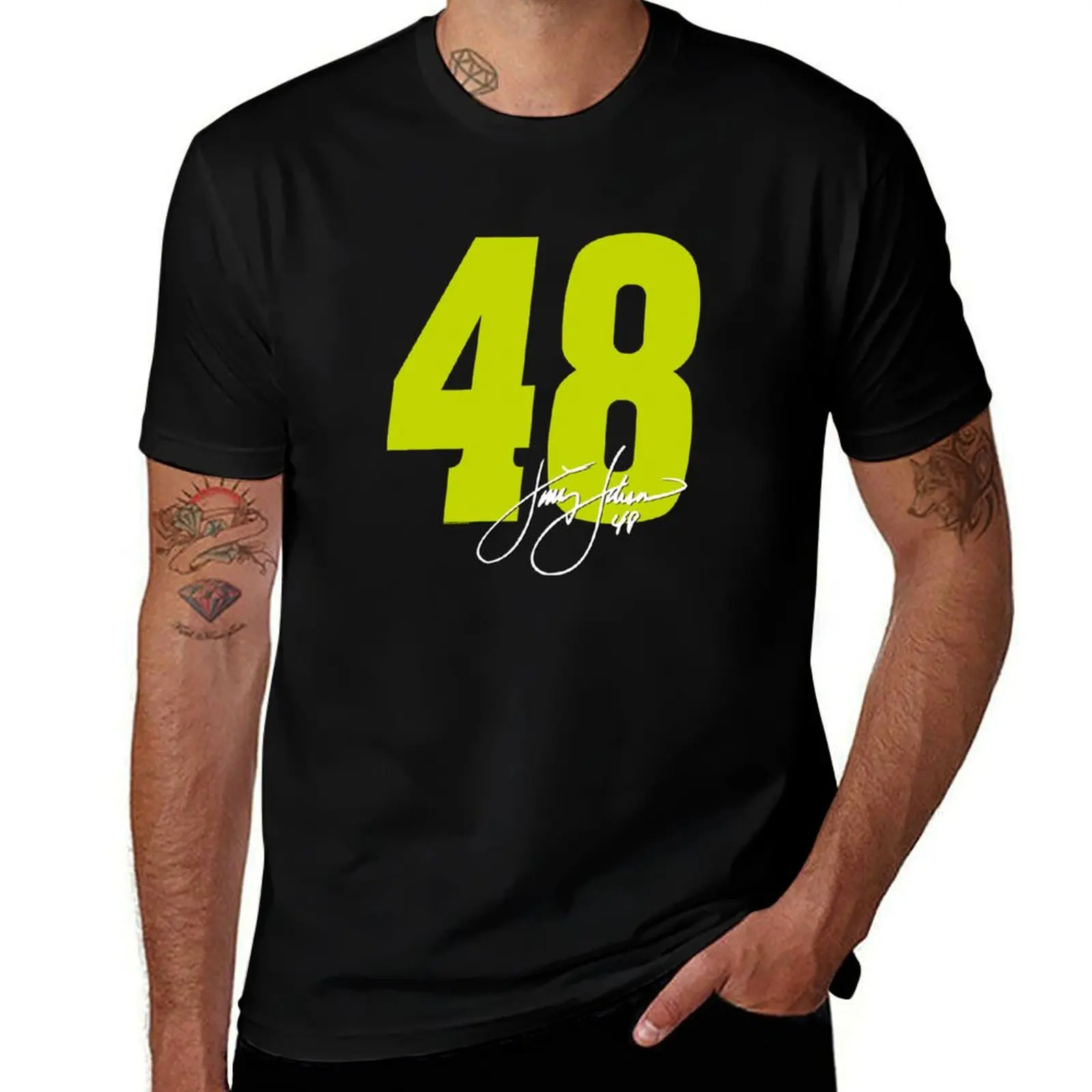 

JOHNSON - 48 Classic T-Shirt cotton tshirt 100% t shirts with prints t shirts for man graphic funny T-Shirt