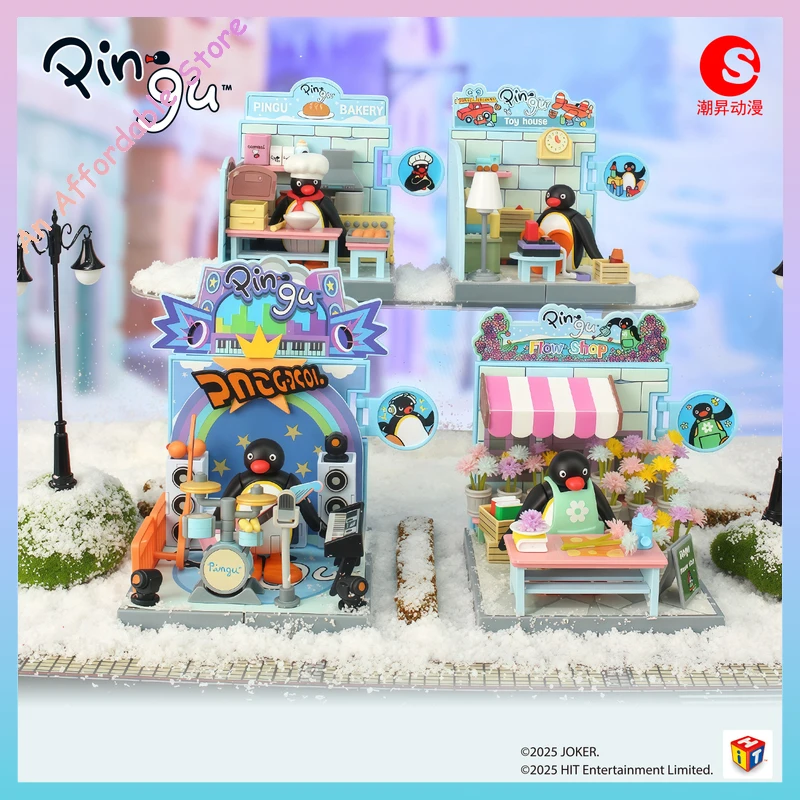 Pingu sonho cabine caixa cega série original mistério ovo relógio ornamento brinquedo na moda para crianças presente de aniversário em estoque