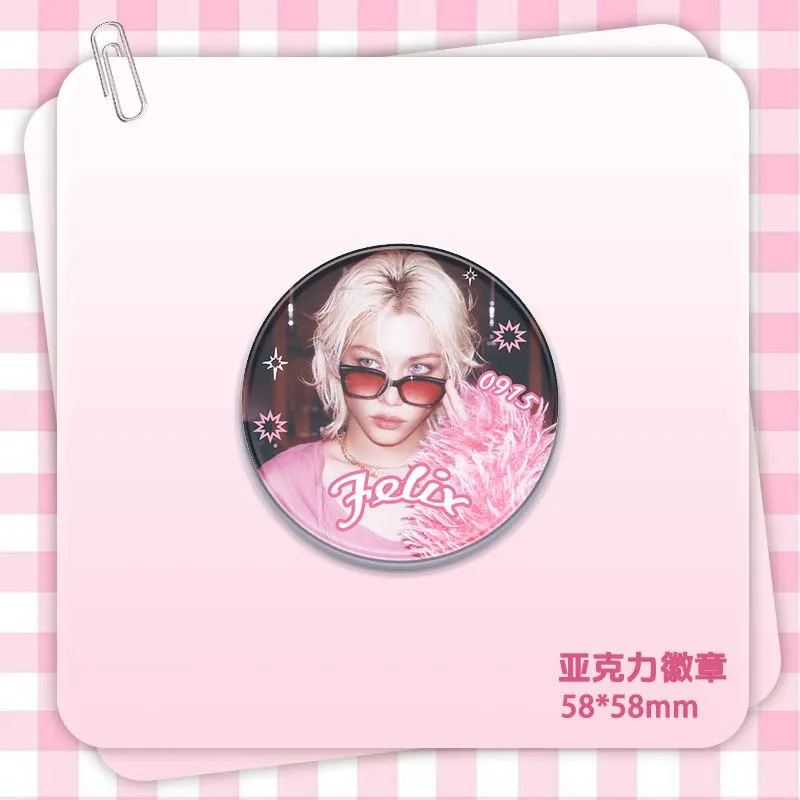 SKZO58mm بار جديد الضالة الاطفال الاكريليك شارة "DO IT" ألبوم جديد فانغ يمكن هان المحيطة ستار حقيبة الديكور