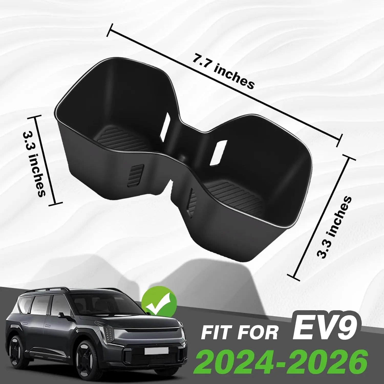 

Center Console Rear Cup Holder For 2024 2025 2026 Kia EV9 Accessories Non-Slip TPE Organizer Drink Cup Holders Insert