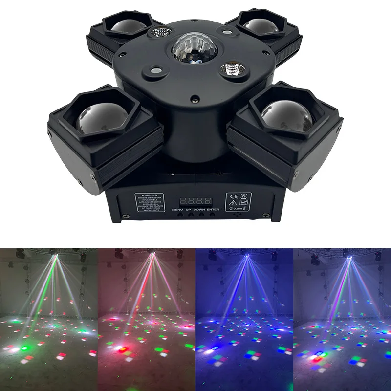 

2024 The best-selling shaking head lamp four-arm mini fox pole four-in-one effect wholesale stage lights bundle wedding KTV bar