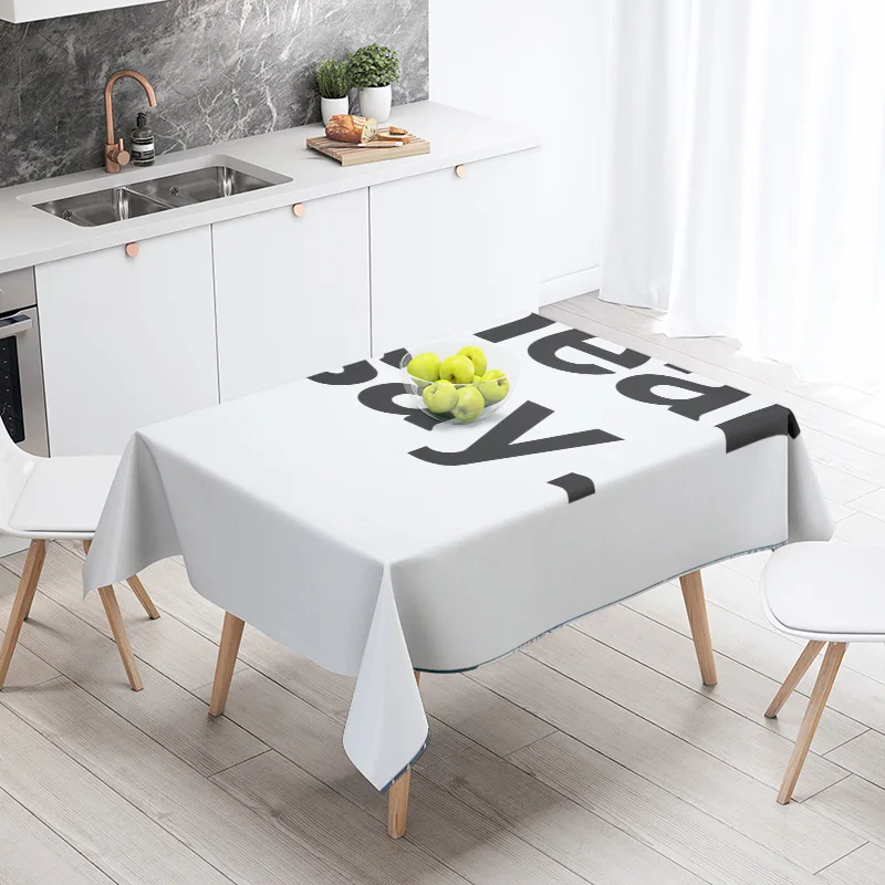 Modern Decorative Tablecloth with Motivational Quote - Ideal for Kitchen & Dining Room Décor!