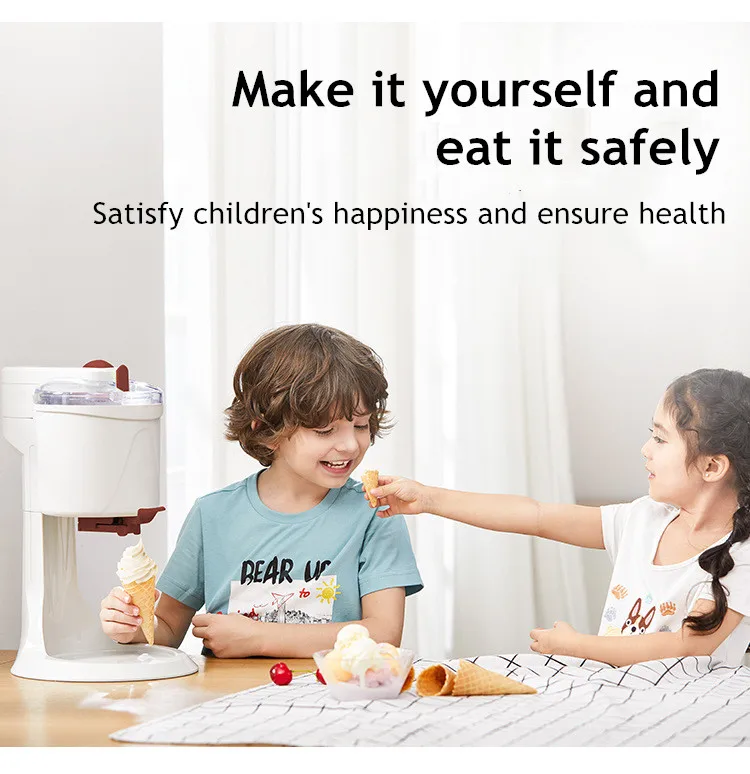 Eismaschine, manuell, automatische Tischplatte, einfache Bedienung, große Kapazität, Mini-Soft-Eismaschine für Zuhause, DI – Detail 8