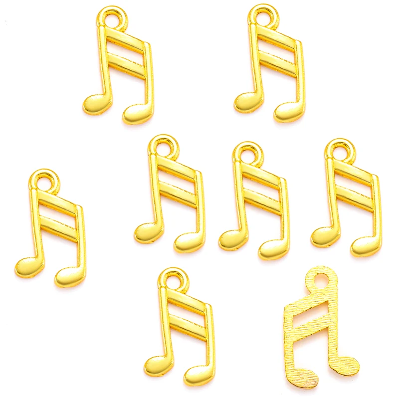 60pcs 5 Color musical note Charm For Bracelets Necklace Pendant Keychain DIY Handmade Jewelry Making accessories 16*9mm P206