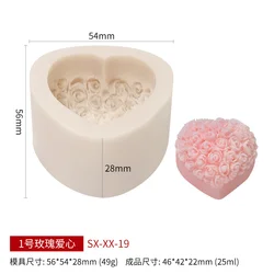 아로마 테라피 촛불용 3D 장미 꽃 촛불 몰드, 디너 캔들 만들기, DIY 수제 향기 비누 석고 송진 실리콘 몰드