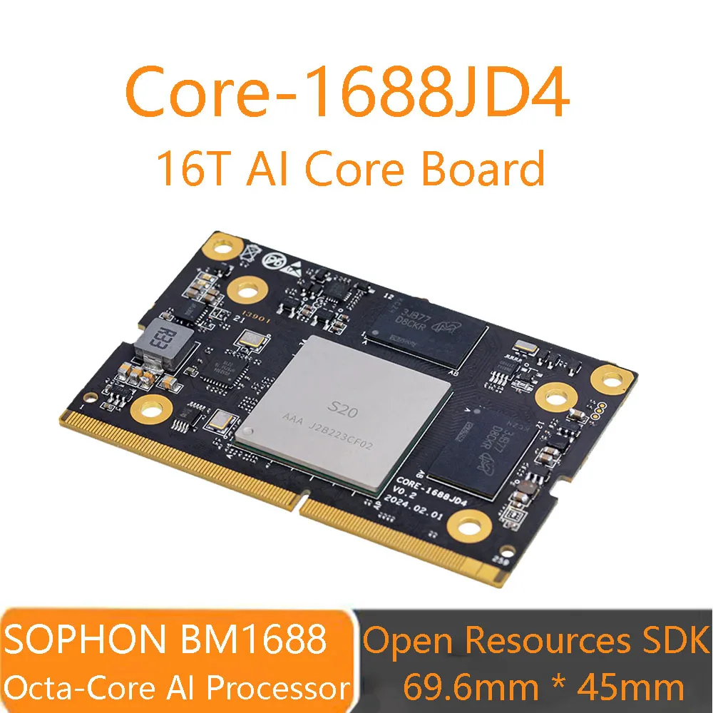 

Core-1688JD4 16T AI Core Board SOPHON Octa-Core AI Processor BM1688 Mainstream Programming Frameworks Large Language Models