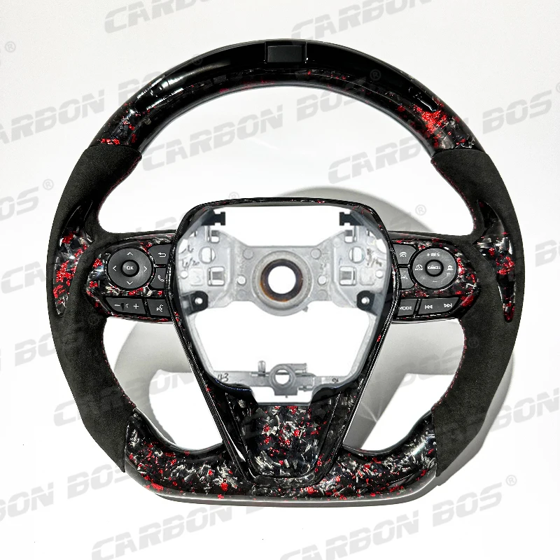 

With Led Steering Wheel Red Forged Carbon Fiber for Toyota 8th Camry Sport Wheel for Camry Automotive Accessories Quality Design