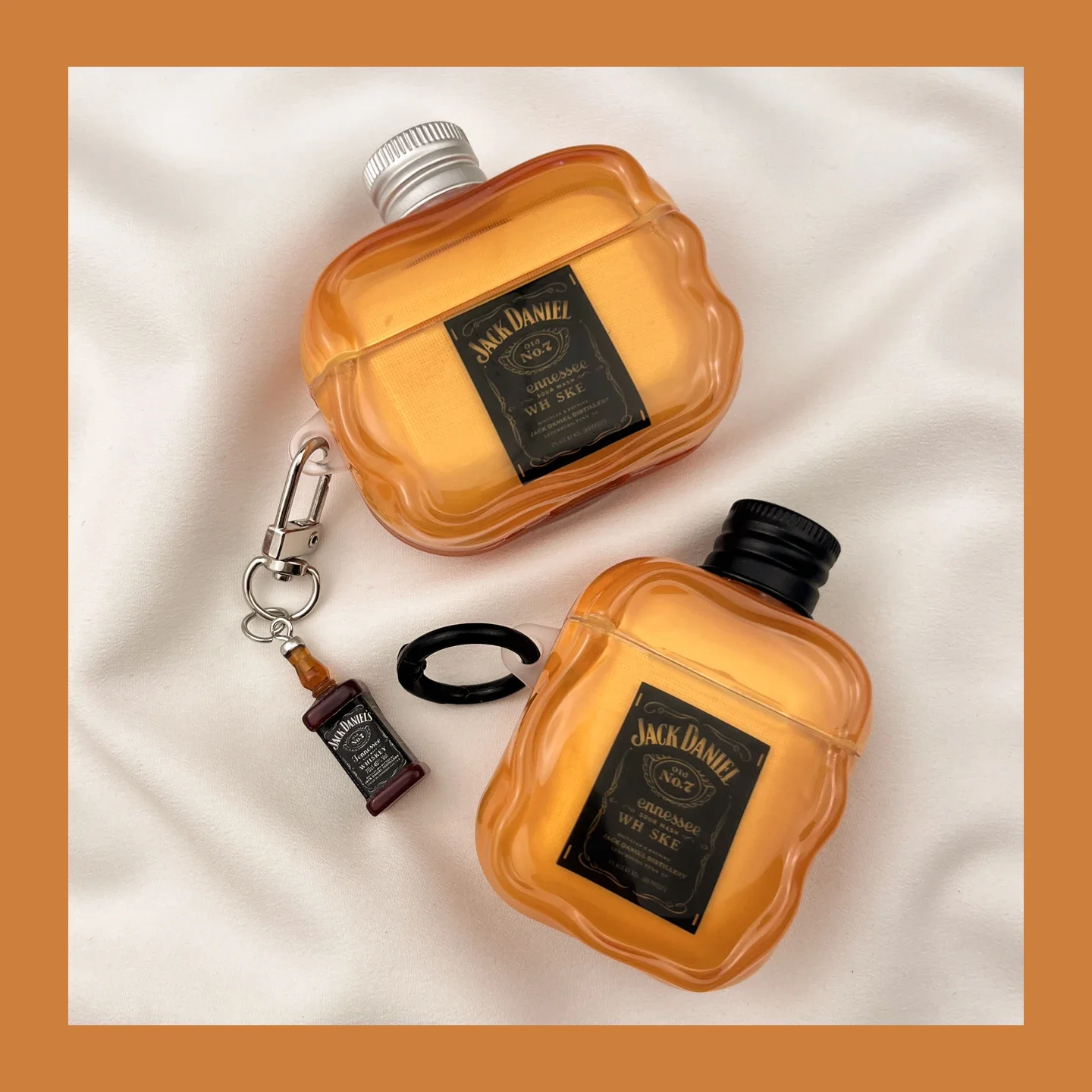 Ins الإبداعية ثلاثي الأبعاد غطاء زجاجة ويسكي Airpods 3 4 2 1 Pro 3 Pro2 سماعة واقية سماعة لاسلكية تعمل بالبلوتوث غطاء