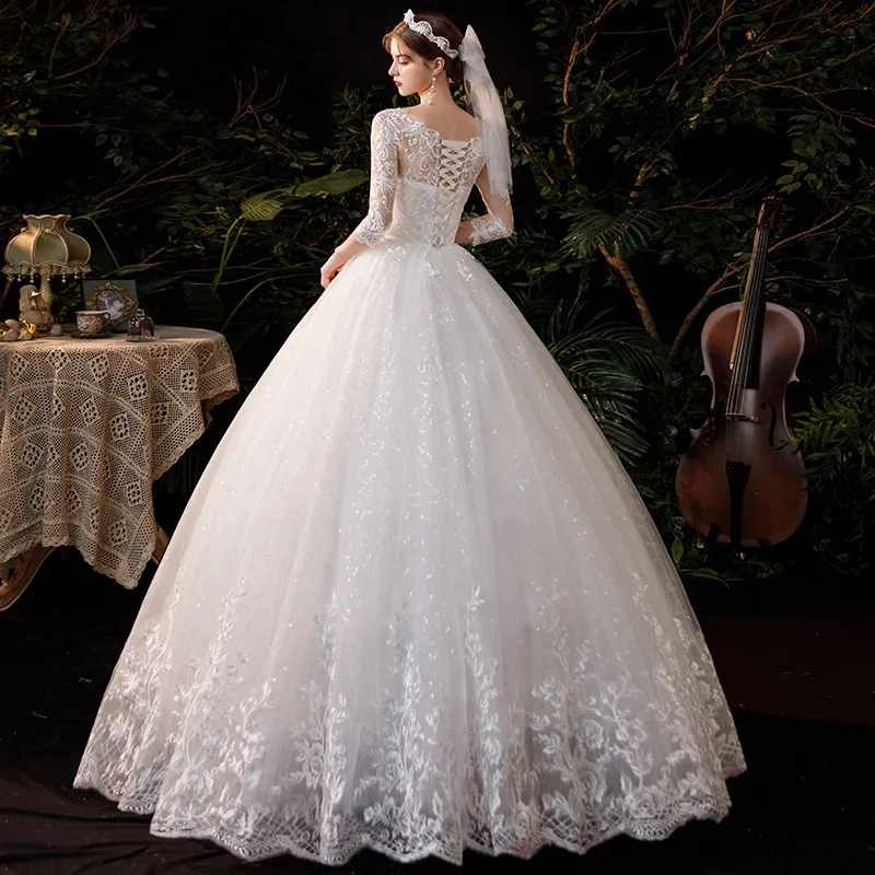 Wedding Dress 2024 New Style Super Immortal Bride Retro Hepburn French Simple Wedding Dress.(028)