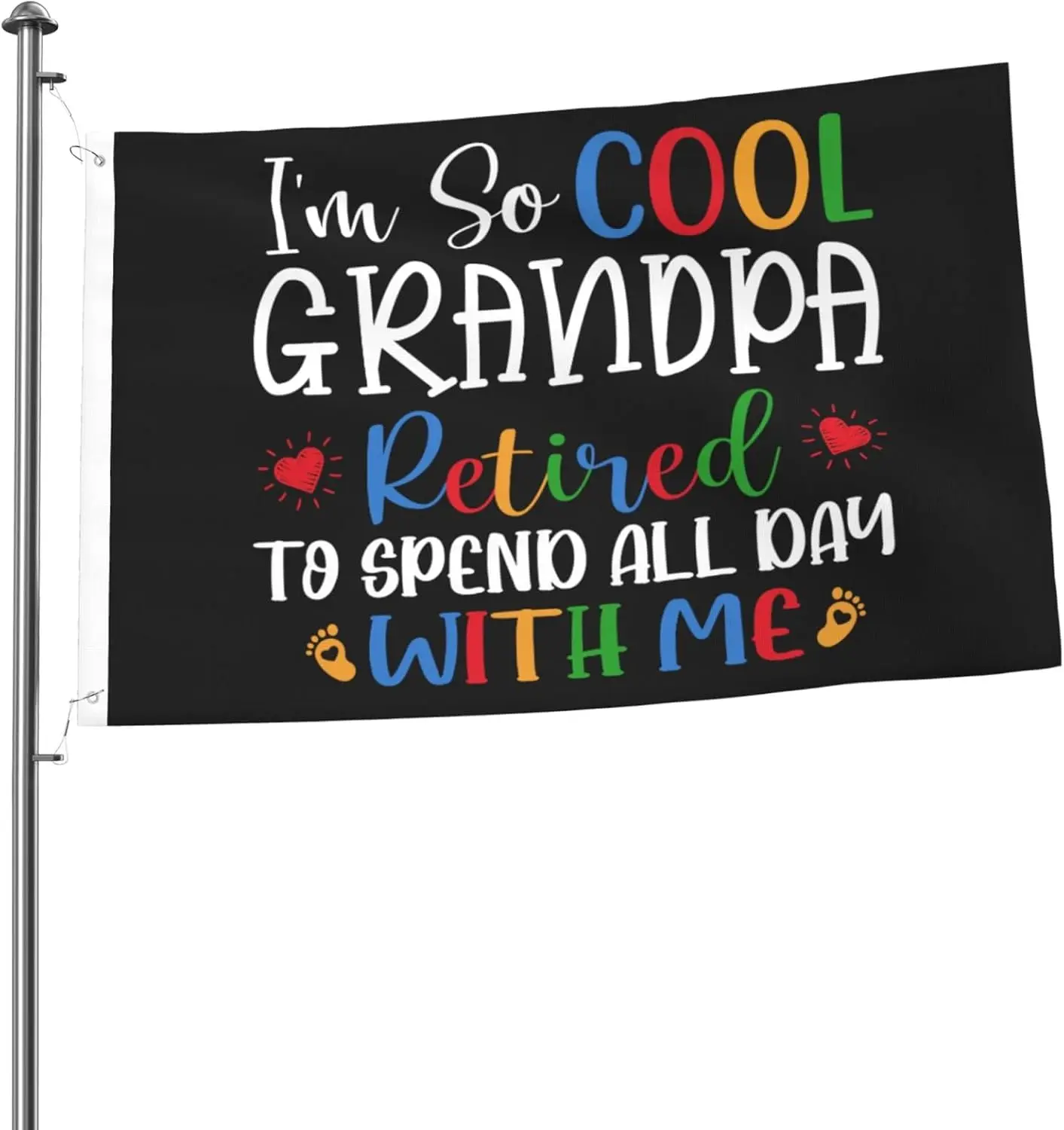 Flagnshow 100% Polyester I'm So Cool Grandpa Retired To Spend All With Me Flag