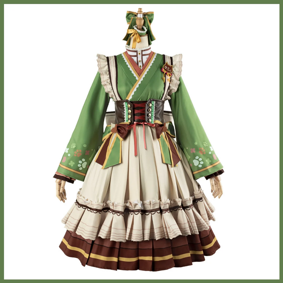 Game Umamusume: Pretty Derby Manhattan Cafe Cosplay Costume Wig Winning Uniform Green Lolita Dress Woman Lovely Carnival Suit