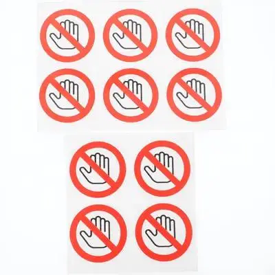 10Pcs Do Not Touch Adhesive Warning Decal Bright Color Safety Sticker for Factory Equipment Stickers for Cars Caution Decal