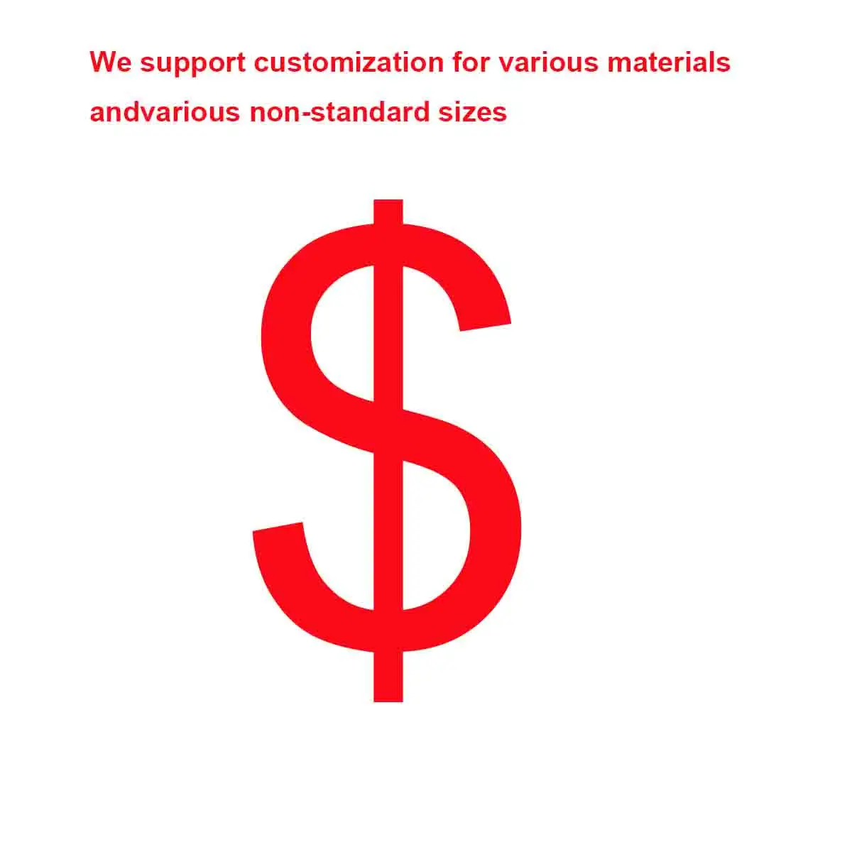 Customized dimensions for various hardware items