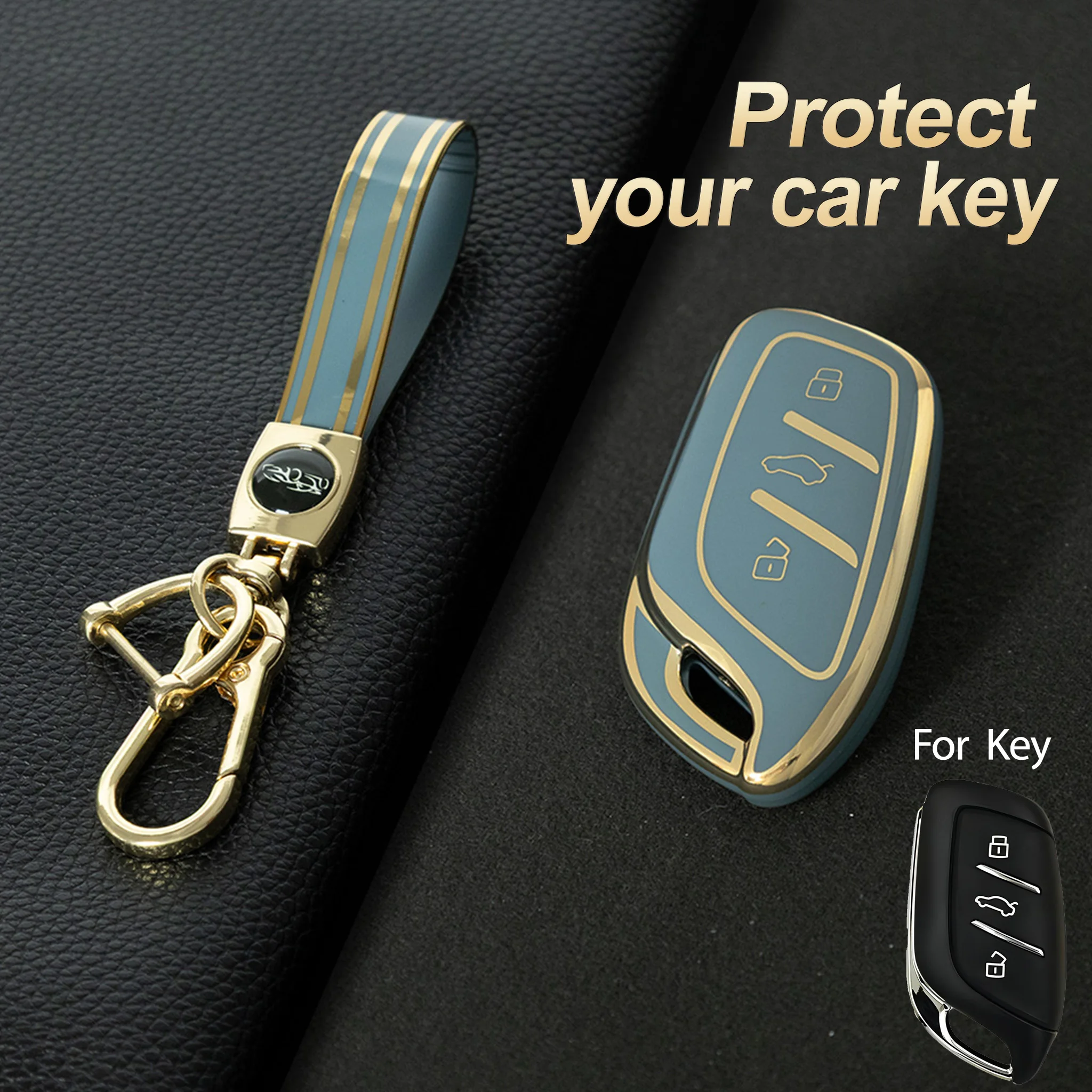 

Car Flip Key Case Cover For Roewe RX3 RX5 RX8 ERX5 I5 I6 MG ZS ZS EV MG4 MG4 EV MG5 MG6 HS EHS EZS GT ZX 2019 2020 2023 Keychain
