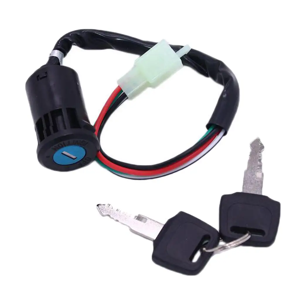 MagiDeal Ignition Key Barrel Switch Motorcycle 4 Wire on&Off 110cc Dirt Bike