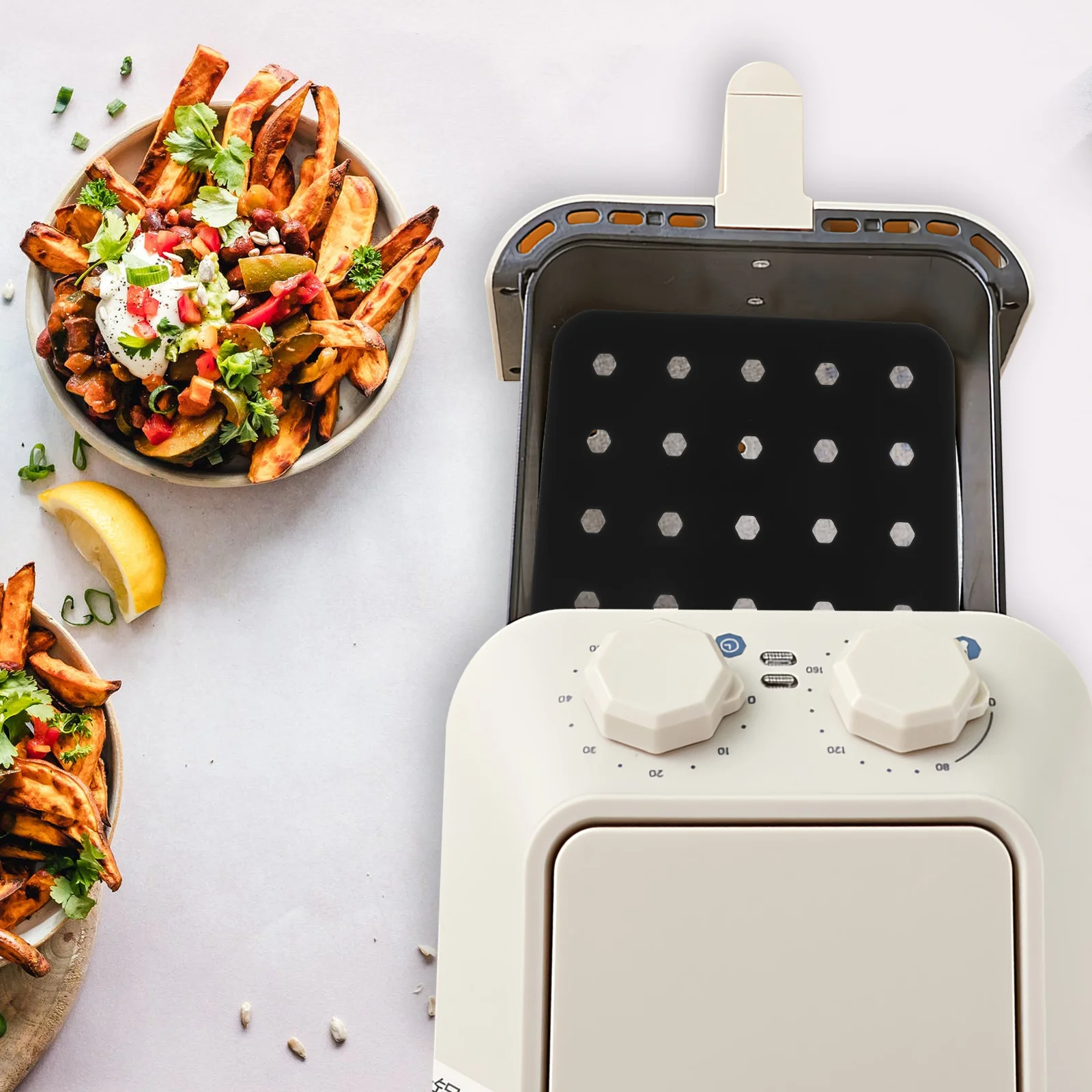 

1Pcs Silicone Air Fryer Liner Non-Stick Reusable Mat Easy Clean Cooking Pad Kitchen Steamer Air Fryer Pad Reusable Steamer Liner