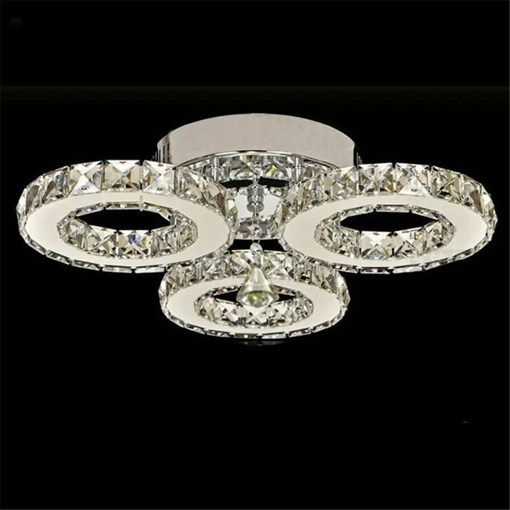 AC100-240V 24W LED crystal ceiling light 3-lights lustres home decoration luminaria led  lights for living room