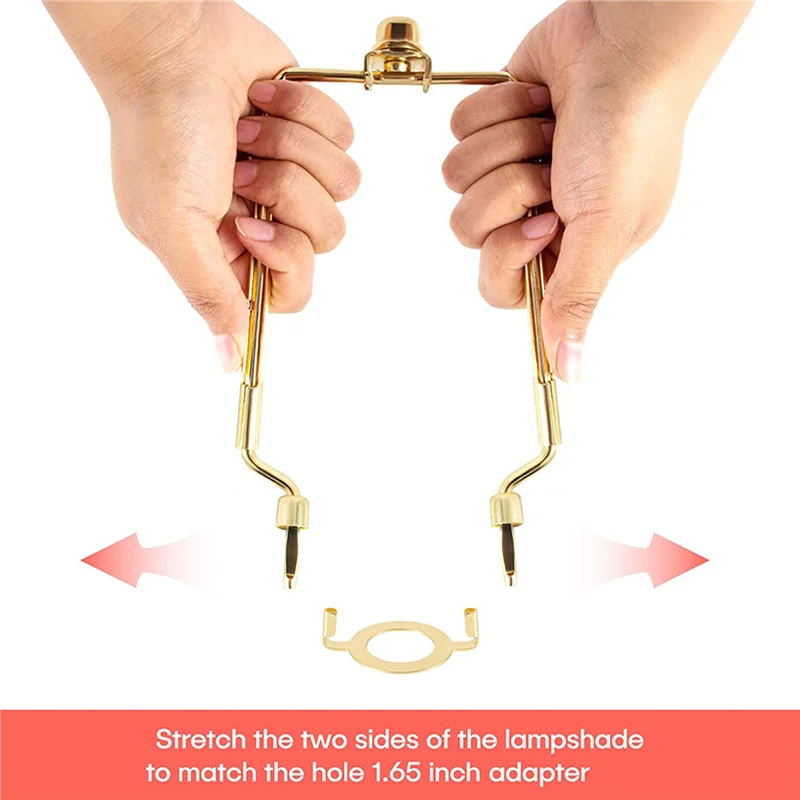 AT19-4Pcs 7 بوصة غطاء مصباح القيثارة حامل قابل للتعديل مصباح القيثارة عدة E14 ، E26 ، E27 مضيئة قاعدة محول الذهب القرن الإطار #3