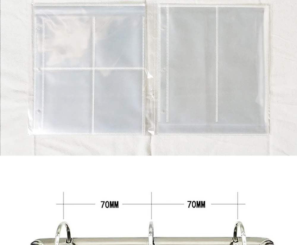 Plrbok 10 pcs a5 1 2 4 Taschen 3 Loch klarer Ring binder Nachfüll hüllen 4 × 6 10 × 15 4r Foto karten Notebook Fotoalbum Kartens eite – Detail 15