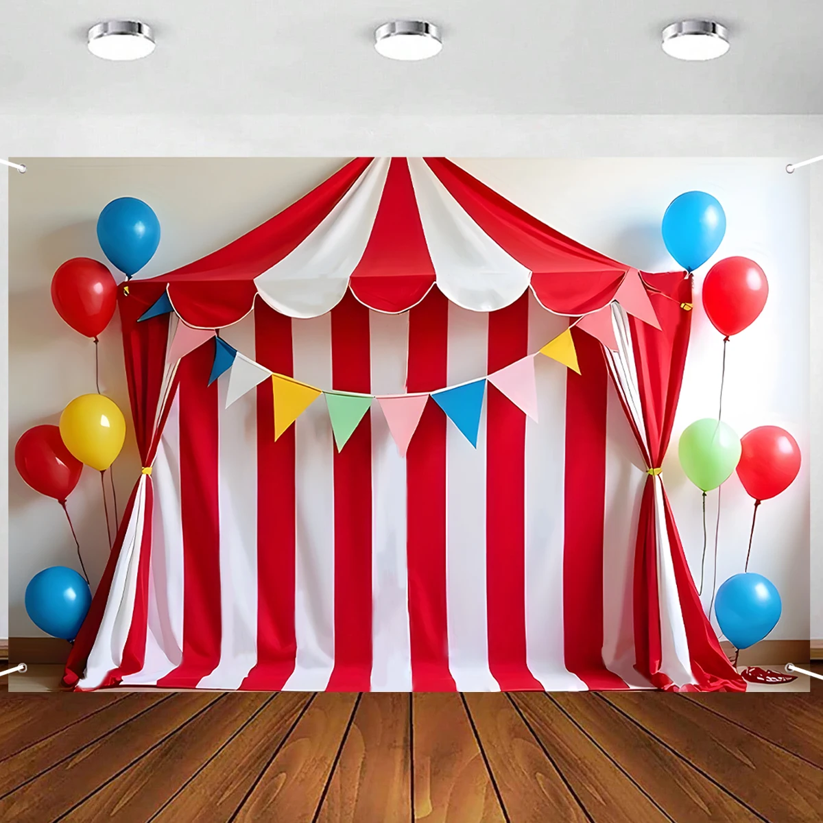 لافتة خلفية لحفلات أعياد الميلاد للأطفال، لافتة تزيين لحفلات أعياد الميلاد وحفلات السيرك الليلية وحفلات أعياد الميلاد