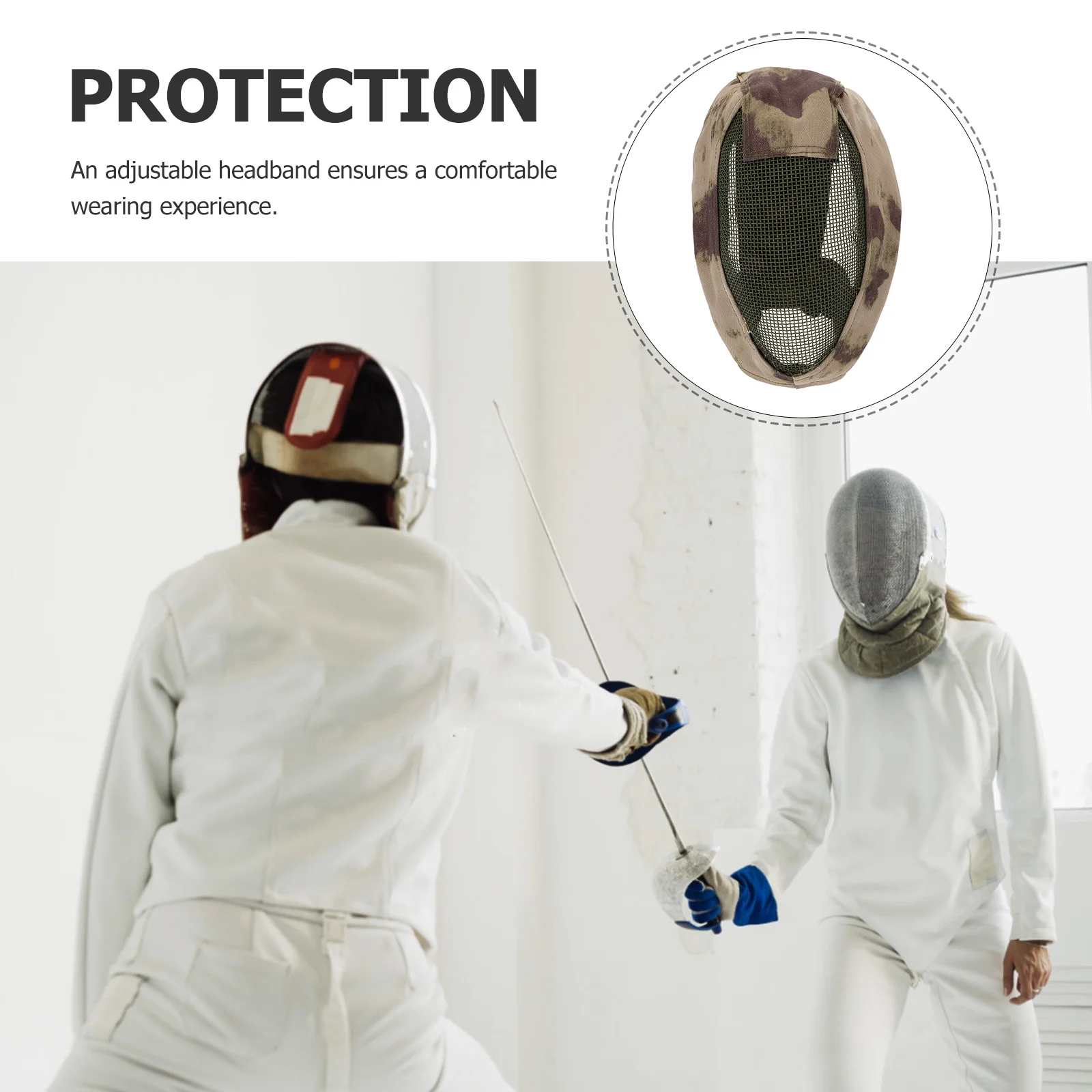 قناع سياج شبكي معدني لكامل الوجه، مريح وقابل للتعديل، حزام رأس واقي للوجه، قناع ألعاب خارجي #4