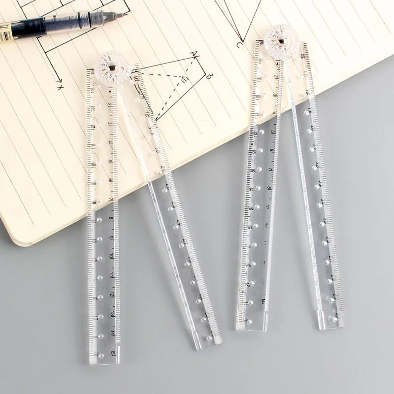 

30CM Transparent Folding Ruler Straight Ruler Drawing Supplies Perfect for School and Office Supplies