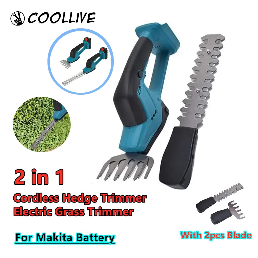 

2 In 1 Cordless Electric Hedge Trimmer Wireless Charging Pruning Lawn Mower Handheld Household Shrub Weeding Mower Garden Tools