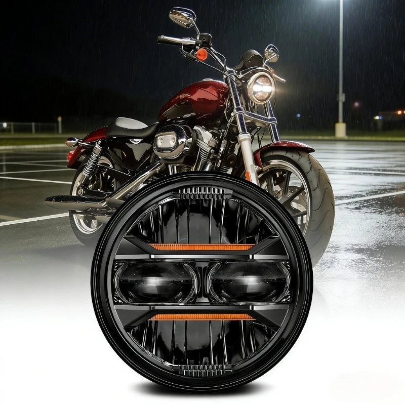 

Universal 5.75" LED Headlight DRL For Harley Yamaha Honda Motorcycle