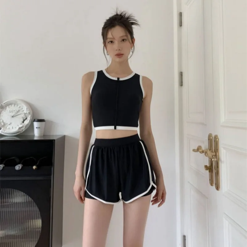 New Split Swimsuit for Women's Sports Conservative Flat Pants Show Thinning and Cover Belly Hot Spring Swimming Wear