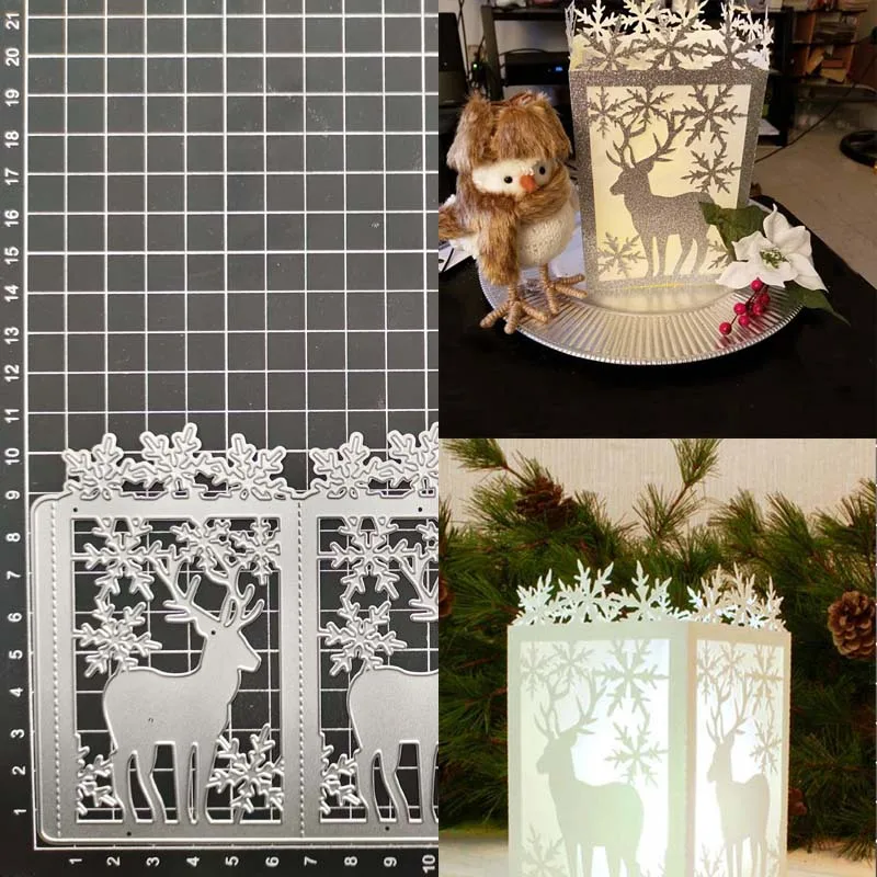 

Christmas deer lantern Metal Cutting Dies Stencil Scrapbook Album Stamp Paper Card Embossing Decor Craft Knife Mould