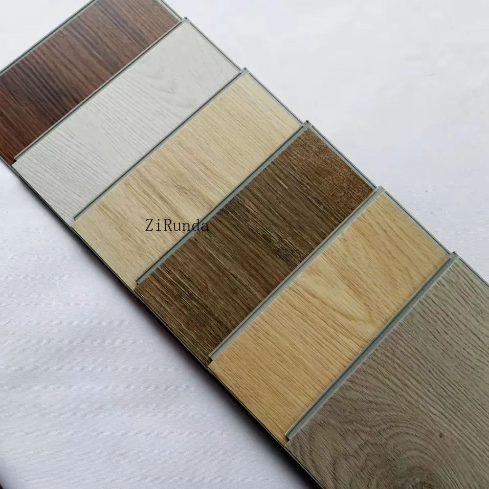 Versión personalizada Deluxe 7 "x49" PVC oficina núcleo duro SPC piso de plástico patrón tejido raspado a mano