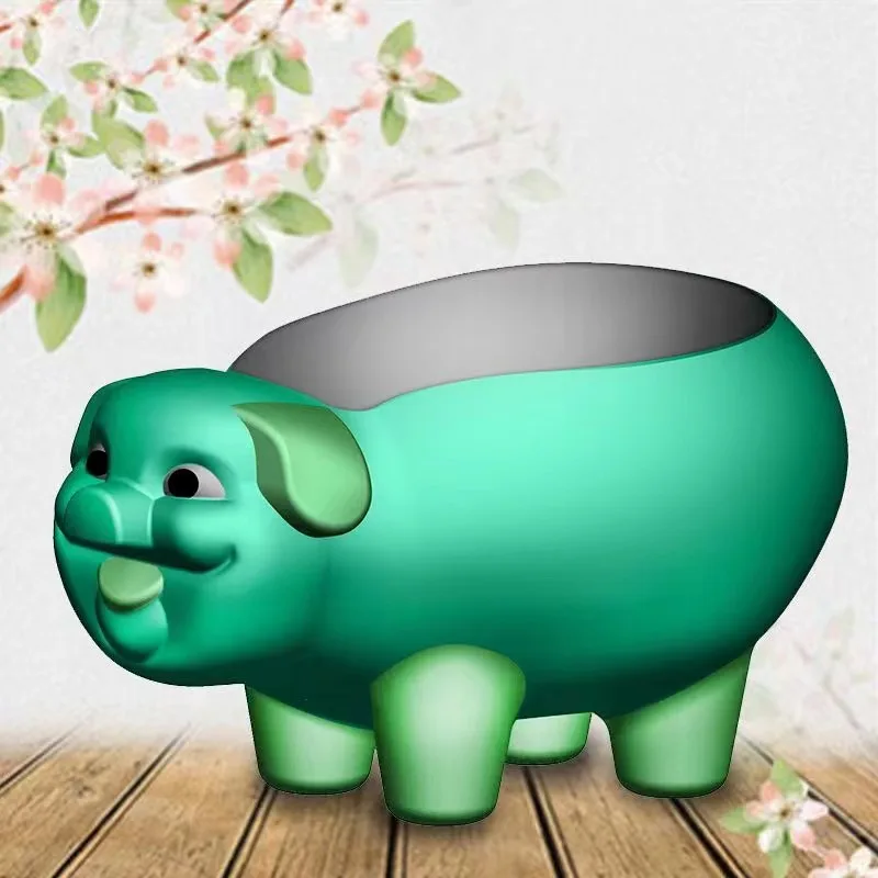 Reazone ABS  Concrete pig shape flower pot mold