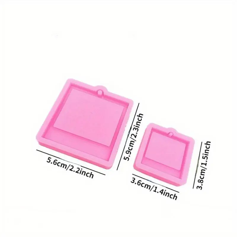4PCS SET Photo Frame Keychain Epoxy Resin Mold Earring Pendant Silicone Mould Polymer Clay Jewelry Necklace DIY Craft