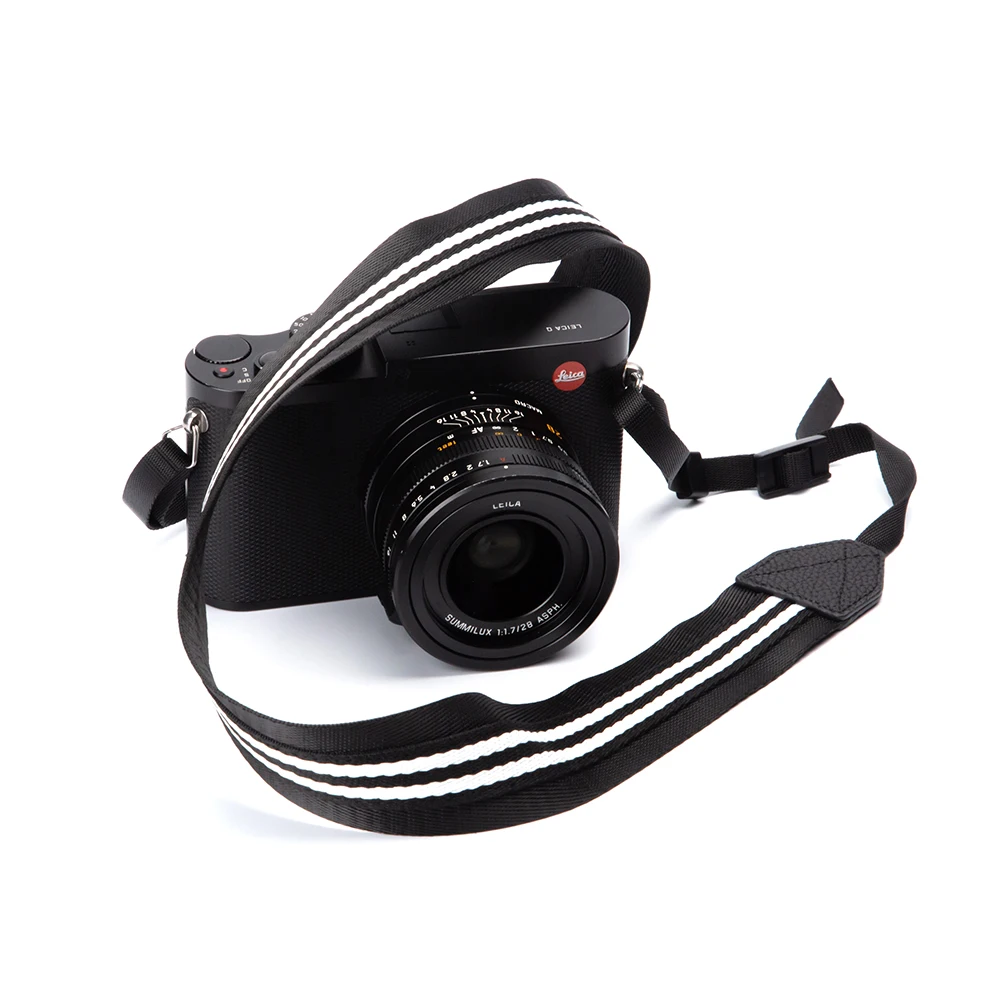 Schwarz-weiße Stickerei verstellbarer Umhängegurt Kamera Schultergurt Sling für Sony Canon Fujifilm Nikon Leice DSLR-Kameras