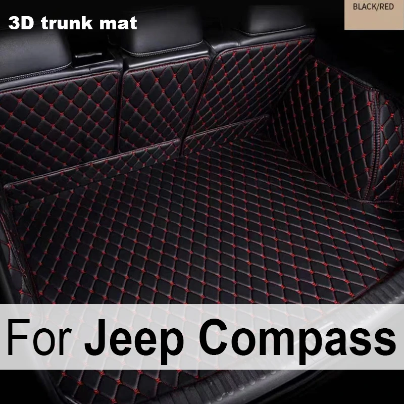 Car Mat For Jeep Compass MP 552 2017~2022 Leather Waterproof Tapete Automotivo Para Carro Pad Car Rear Trunk Mat Car Accessories