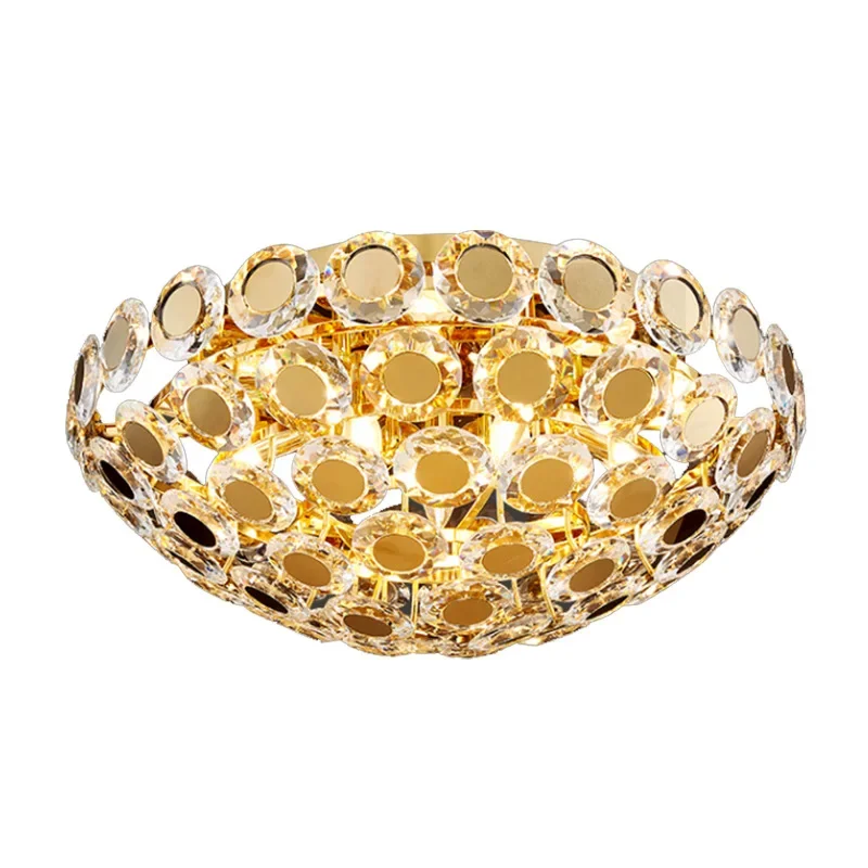

Living room lamp crystal ceiling lamp simple and generous home creative bedroom lamp three-color dimming