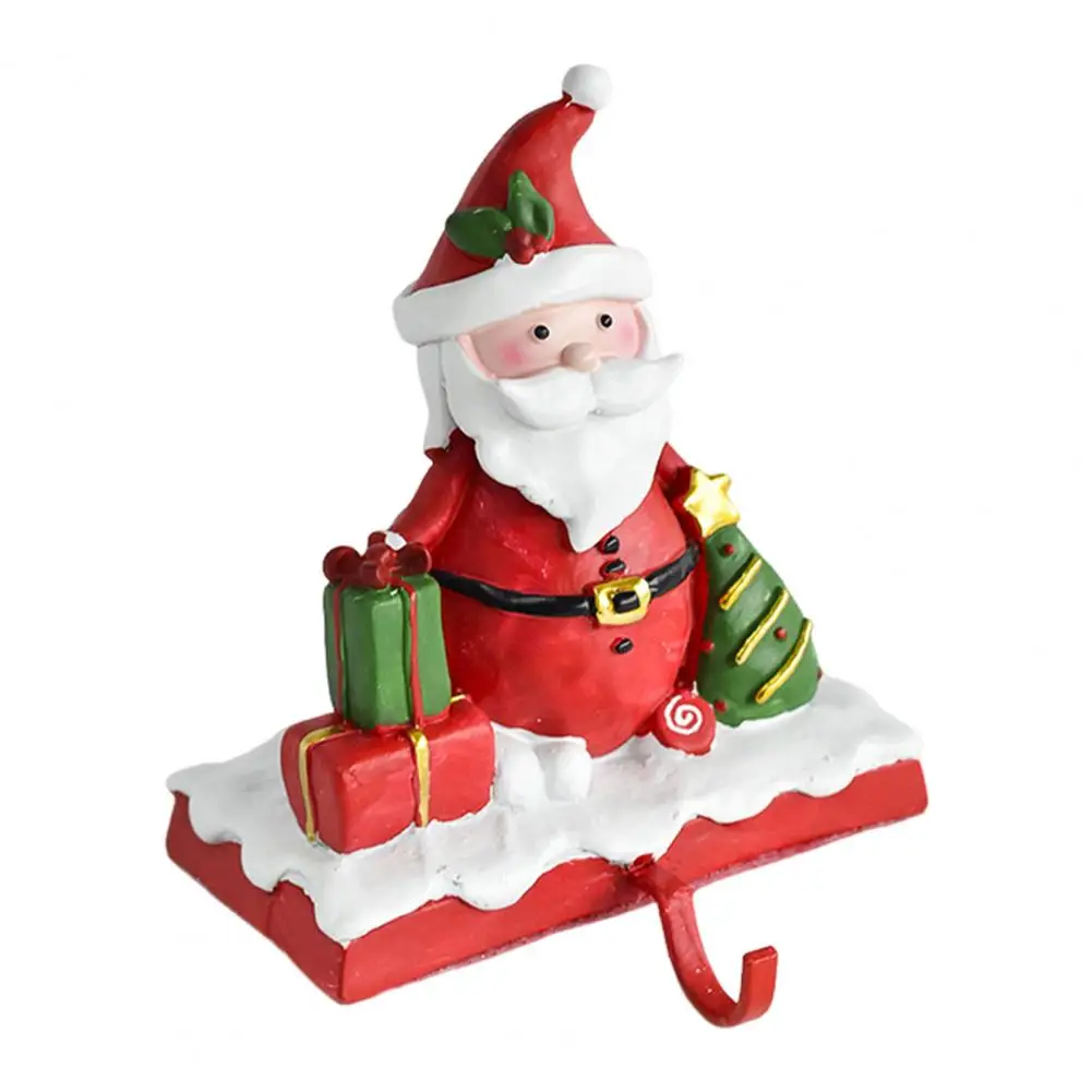 Stocking Storage Solution Festive Christmas Stocking Holder Set with Resin Snowman Santa for Indoor for Fireplace for Fireplace