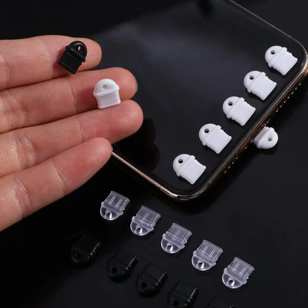 10pcs Type C Anti-lost Dust Plug Waterproof Silicone Mobile Phone Dust Plug Durable DIY Widgets Charging Port Protector