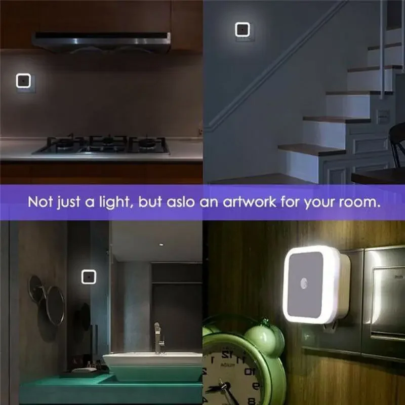 Motion Sensor LED Night Light Wireless Lighting Mini EU US Plug Nightlights Lamp For Children Room Bedroom Decoration Lights